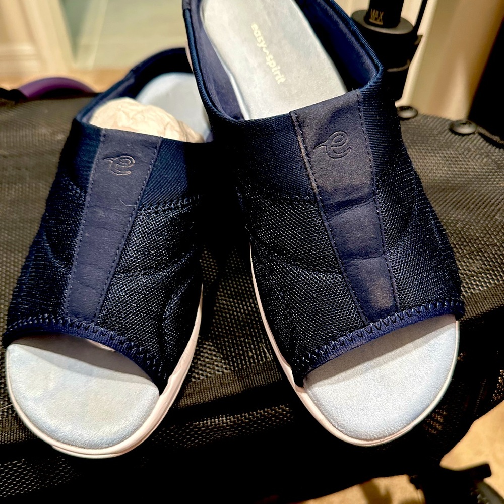 Navy blue slide one